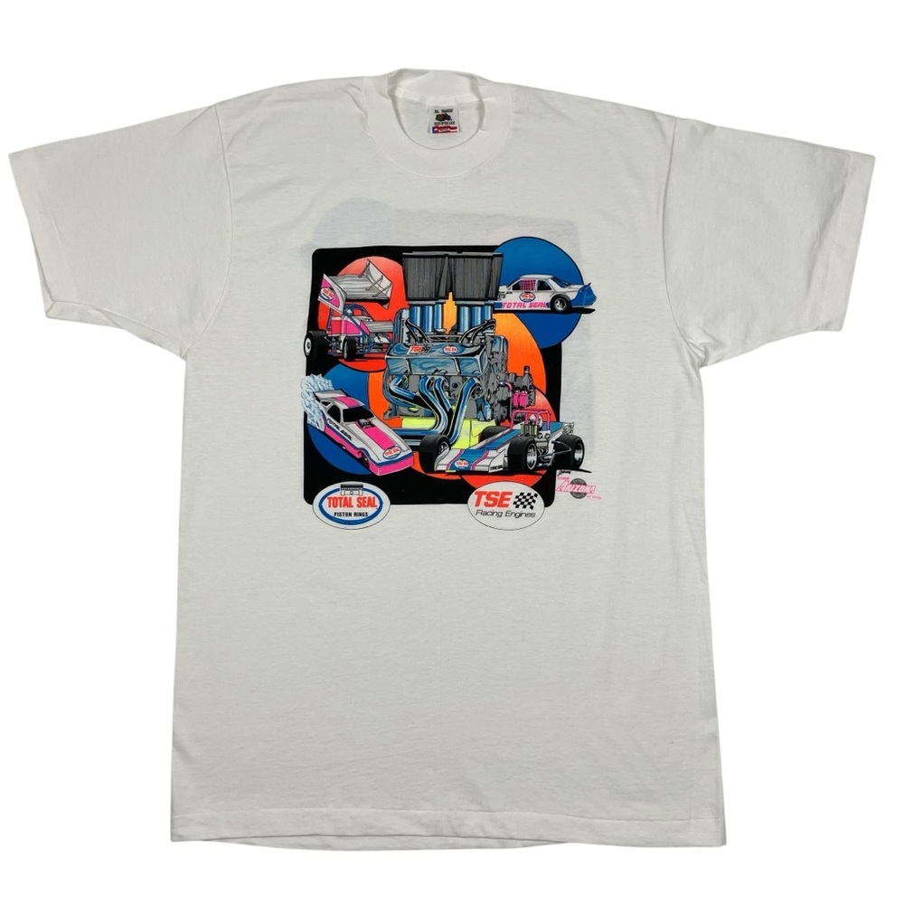 Vintage 1990 Total Seal Piston Rings Racing Engines T Shirt Hot Rods FOTL USA